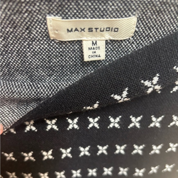 Max Studio Black & White Knit Geometric Midi Pencil Skirt Sz M - Picture 4 of 4
